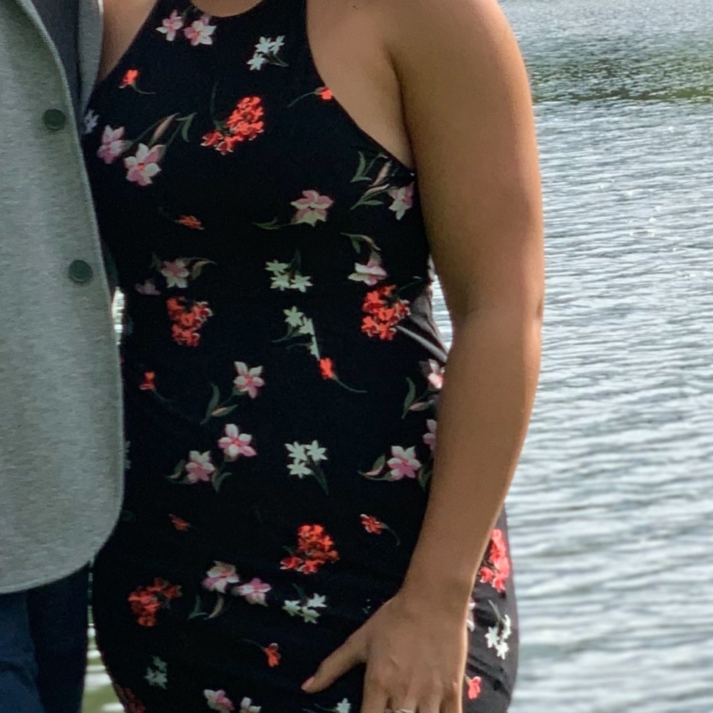 Express Black Floral Maxi Dress